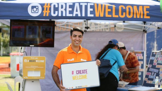 #createwelcome campaign organiser Mohsen Karimi at WelcomeFest 2016.