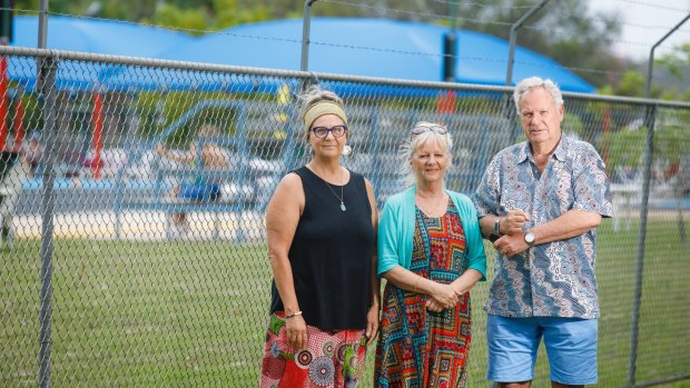 Maureen Searson, Coral Anderson and Peter Coggan do not want the 50 metre pool at Batemans Bay swimming centre to be removed. 