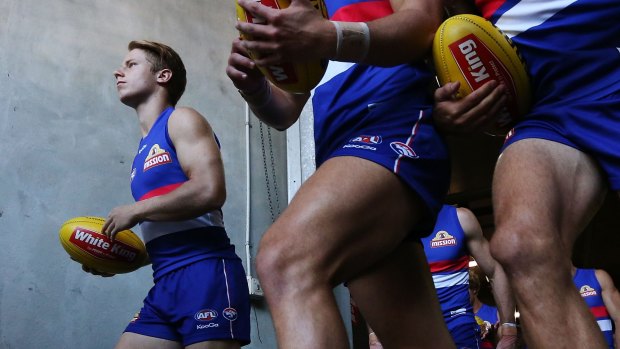 Out in front: Young Bulldog Lachie Hunter has shaped up since a troubled pre-season.