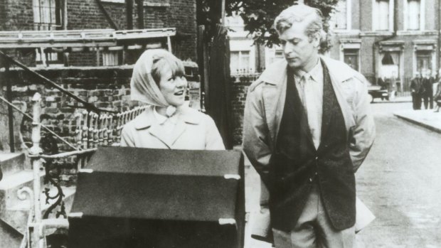 Michael Caine and Shelley Winters in a scene from the film <i>Alfie</i>. 