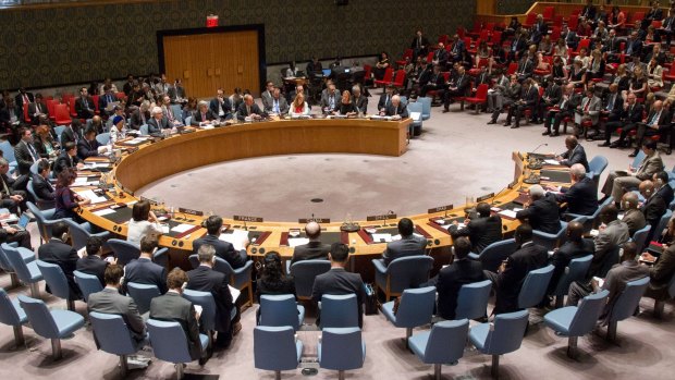 A UN Security Council meeting on the crisis in the Mediterranean. 