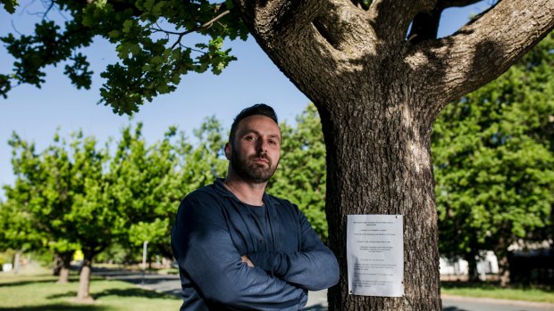 Developer Nik Bulum is unhappy about signs that have been put up around Ainslie.