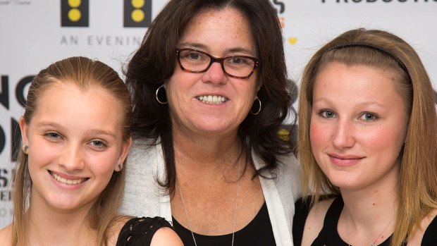 Rosie O'Donnell with daughters, (L-R) Vivienne Rose O'Donnell  and Chelsea Belle O'Donnell.