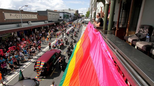 The start of the 2014 Brisbane Pride rally.