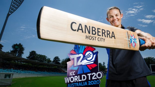 Cricketer Erin Osborne at the announcement of Canberra being a host city of the 2020 ICC world T20. Photo: Sitthixay Ditthavong