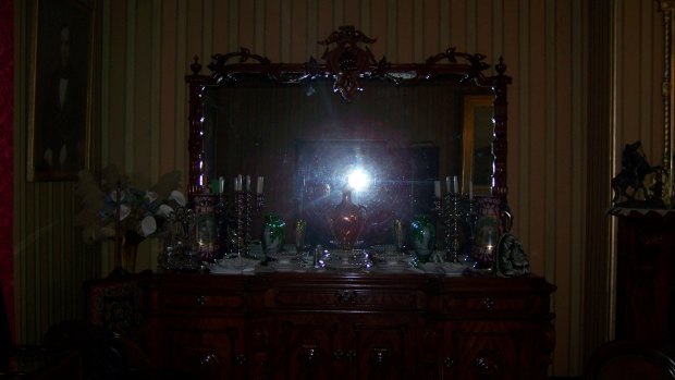 Katherine Saliba captured this image (look to left of the vase) in a photo at Monte Cristo which she believes may be the spirit of Mrs Crawley, one of the home's original owners. 
