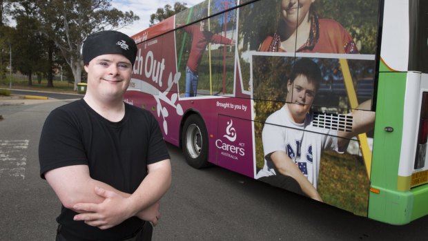 Jordan D'Ambrosio during the launch of a new hospitality training scholarship program for people with a disability in Holt.

