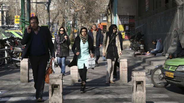 A street in central Tehran. "People are friendly and helpful, and it's far more liberal than I'd expected."