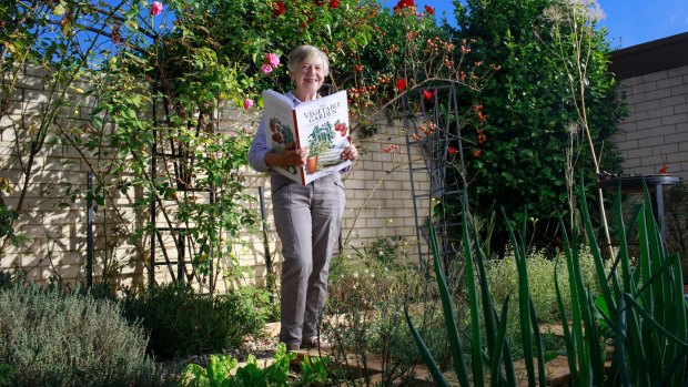 Dr Anna Howe in her Potager-style herb garden.
