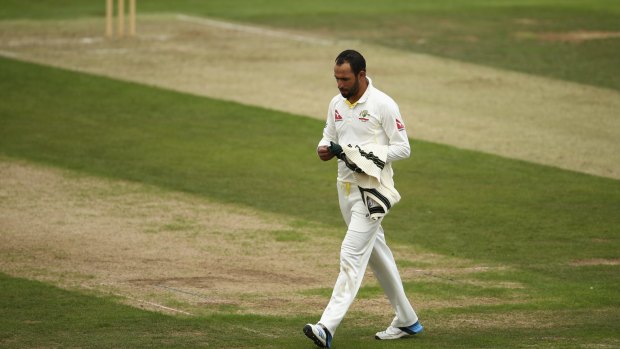 Bad day: Fawad Ahmed struggled on day two of the tour match at Northampton