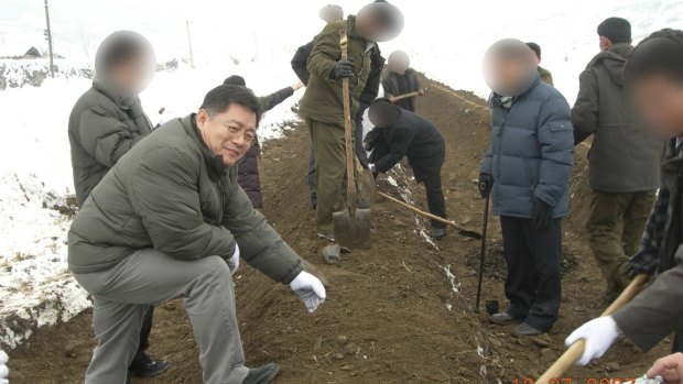 Reverend Hyeon Soo Lim at an agricultural project in North Korea.