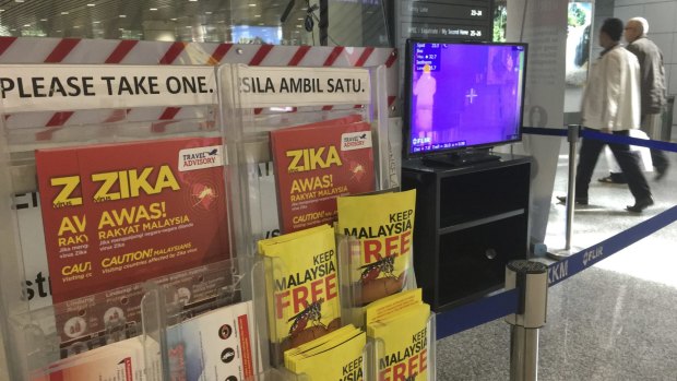 Travel advisory on Zika at Kuala Lumpur International Airport in Sepang on Sunday.
