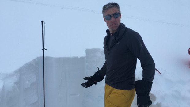 Extremely Canadian: Guide Brent Phillips and his snow pit.
