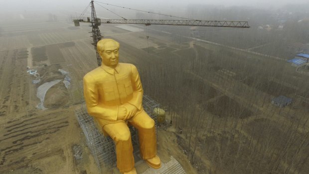 According to Chinese state media, businessmen and local villagers contributed nearly 3 million yuan ($650,000) to build the cement statue.