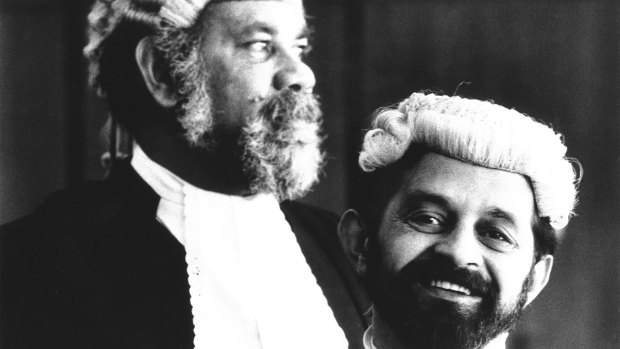 Legal adviser and advocate: Lawyer Kevin Kitchener (right) with Bob Bellear, Australia's first Aboriginal judge.