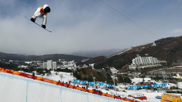 Shaun White competes for the United States.