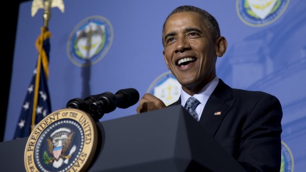 President Barack Obama speaks at the Federal Trade Commission to announce proposals for new cyber security measures.