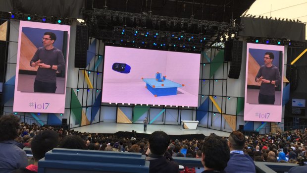 Clay Bavor, head of Google's VR division, speaks at I/O.