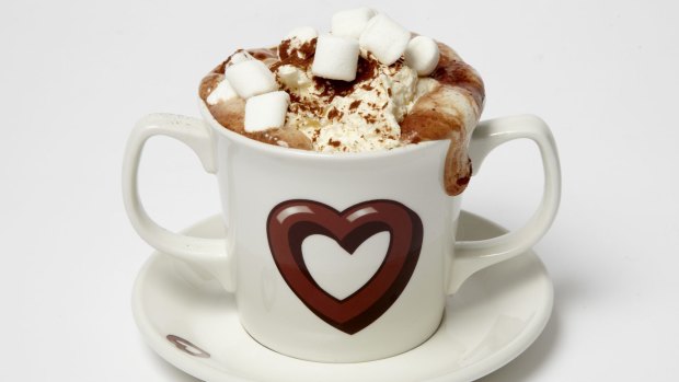 A decadent hot chocolate at York's Chocolate Story is piled high with marshmallows.