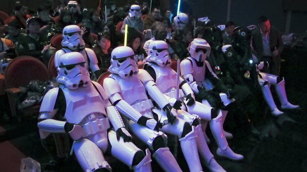 Chinese fans wait for the premiere of <i>Star Wars: The Force Awakens</i> in Shanghai.