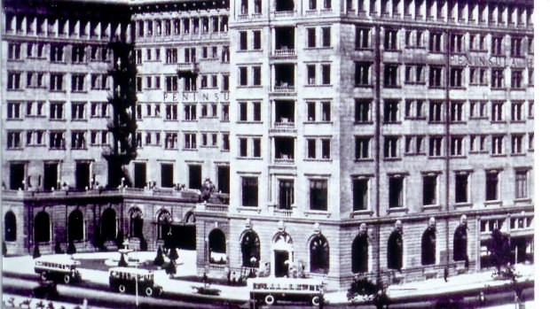 A historic photo of The Peninsula Hotel, Hong Kong.