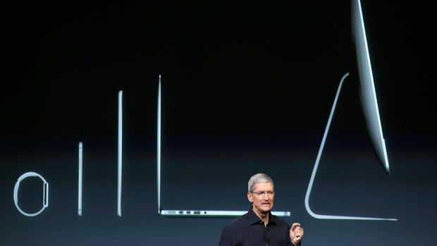 Thin, thinner: Apple CEO Tim Cook at Friday's launch event.