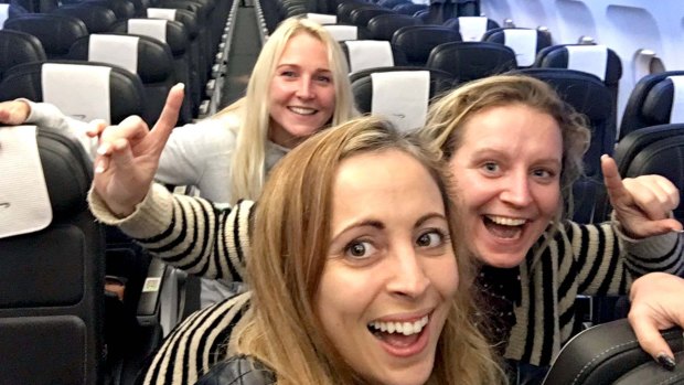 Laura Stevens, 34, said she and friends Sarah Hunt, 35, and Laurie-Lin Waller on board the empty British Airways flight.
