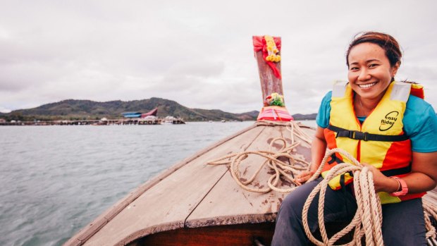 Riding a fishing boat towards Koh Yao Yai.