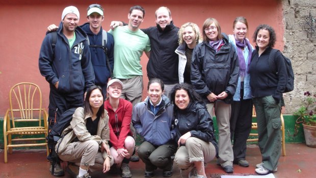 Ben Groundwater (centre, back row) is still friends with many of the people he travelled with 12 years ago.