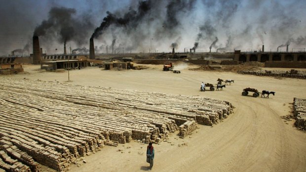Hundreds of brick ovens creating the bricks needed for the rebuilding of Iraq in 2003.