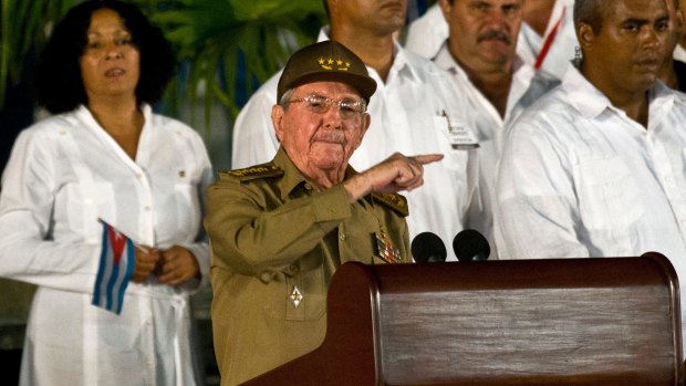 Desire to fulfill his brother's wishes: Cuba's President Raul Castro speaks during a last homage to his late brother Fidel Castro.