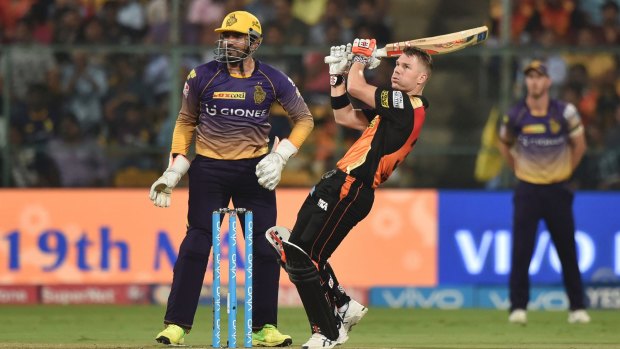 Retained: David Warner playing for Sunrisers Hyderabad.