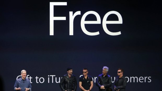 Free gift: The promotion announced by U2 Apple's Tim Cook was not appreciated by all.