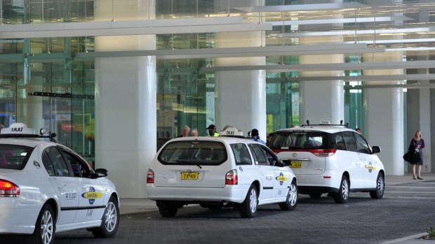 The taxi rank at Canberra Airport: The government says the airport wants more taxis in the market to meet demand.