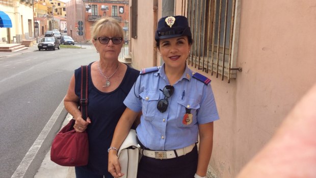 A friendly policewoman in Sardinia.
