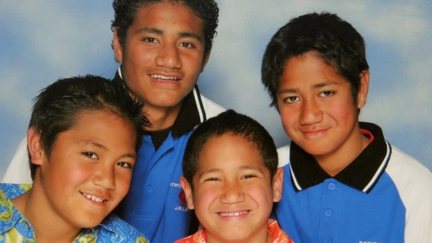 Family affair: the young Mata'utia clan. From left, Pat, Peter, Sione, Chanel. 