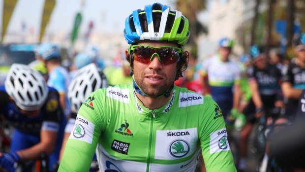 Painful finish: Orica-GreenEDGE rider Michael Matthews had his chance of winning the Milan-San Remo ruined by a crash, less than a week after he won the green sprinter's jersey at Paris-Nice.