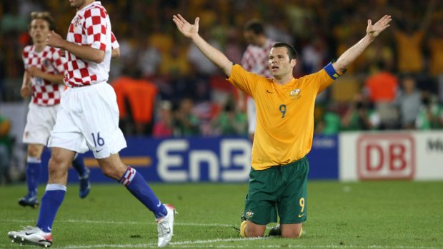 Appeal:  Mark Viduka in the match against Croatia in the 2006 World Cup.