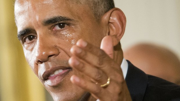 The issue of US gun violence has brought President Barack Obama to tears.