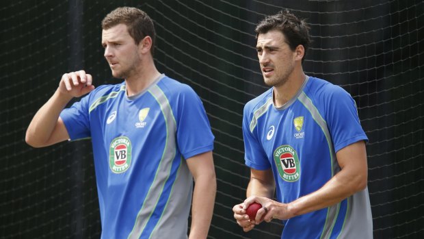 Key men: Josh Hazlewood and Mitchell Starc will have key roles to play on the subcontinent.