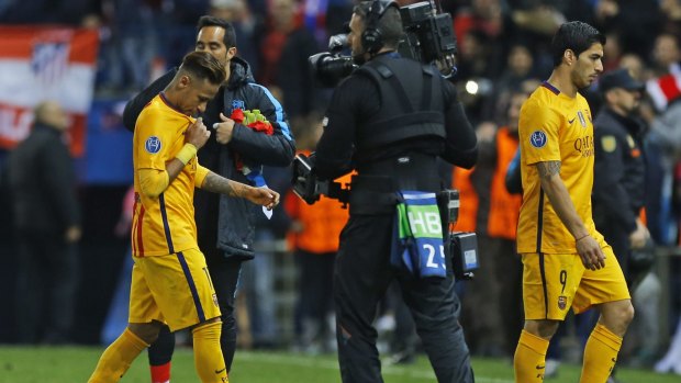 Out of steam: Barcelona's Neymar, left, and Luis Suarez, right.