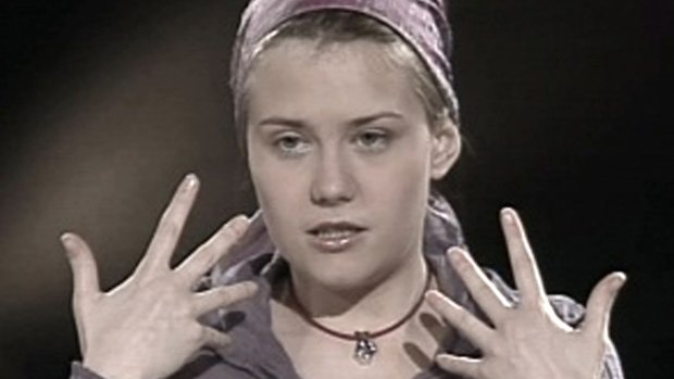 Austrian kidnap-hostage Natascha Kampusch, then 18, during her first interview, which aired September 7, 2006.