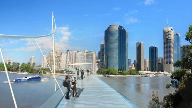 An artist impression of the proposed Kangaroo Point-CBD pedestrian bridge.