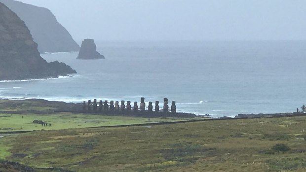 The view from the top of the hill at Rano Raraku.