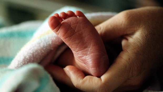 A seven-week-old baby has received horrible injuries, allegedly at the hand of his father.