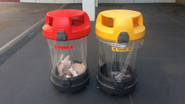 Rubbish bins were installed at Central station in December 2016.