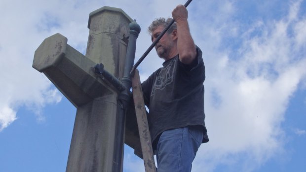 Photos of the Catholic Worker movement members vandalising the Cross of Sacrifice on Ash Wednesday were emailed to Fairfax. The Cross will be fully restored in time for Anzac Day.