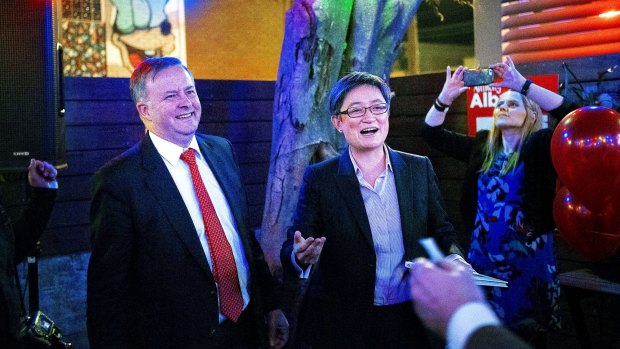 Anthony Albanese launches his campaign with Penny Wong at Vic on the Park pub in Marrickville.