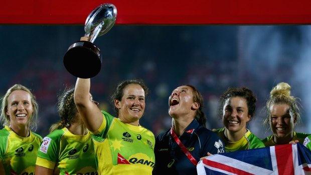 Australia staked its claim for an Olympic medal by winning the women's sevens world series event in Dubai.