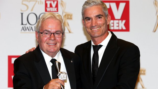 Colleagues, friends: Les Murray and Craig Foster worked together at SBS and were synonymous with the broadcaster's football coverage.